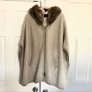 Zara poncho with hoodie